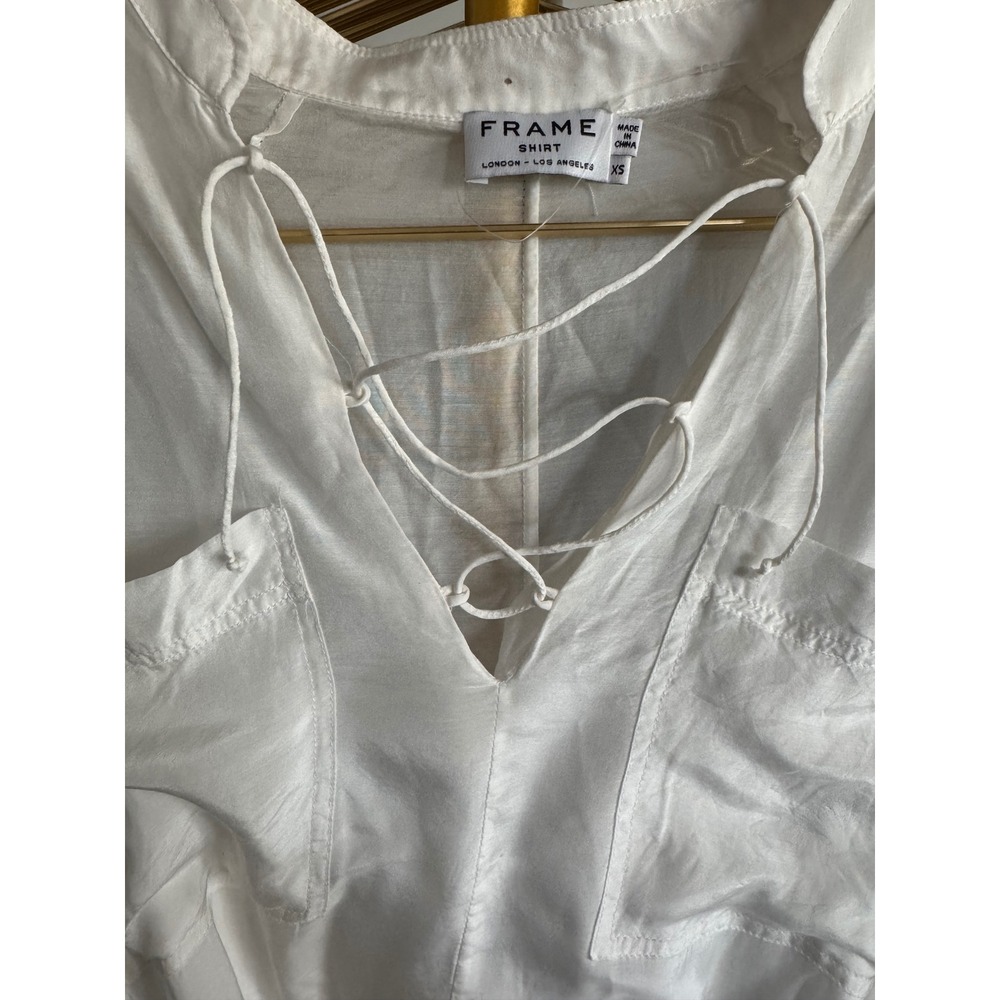 Frame elevated tshirt dress with double pockets and waist tie - Picture 3 of 9